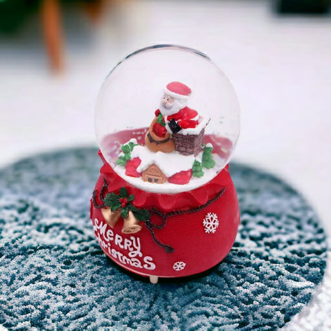 Christmas Revolving Snow Globe with Light and Music