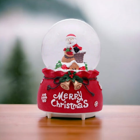 Christmas Revolving Snow Globe with Light and Music