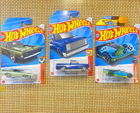 HOT Wheels Q-Case 83 Chevy Silverado (Set OF 3 Cars)