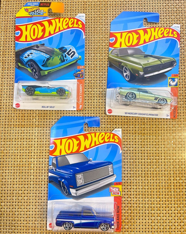 HOT Wheels Q-Case 83 Chevy Silverado (Set OF 3 Cars)