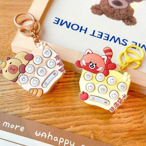 Keychain - Pop it Panda & Bear With Game