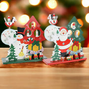 Christmas Wooden Santa & Snowman Musical Box With DIY Xmas Tree