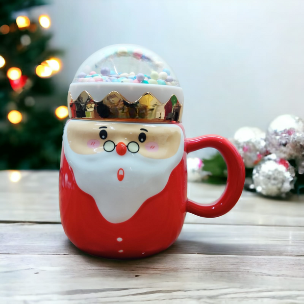 Cute Santa Face Bubble Ceramic Mug