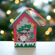 Christmas Wooden Hanging House with LED Light