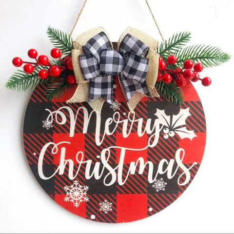 Wooden Merry Christmas Door Hanging