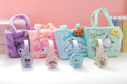 Sanrio Headphones Set With Plush Bag & Gift Box Packaging - The Write Stuff