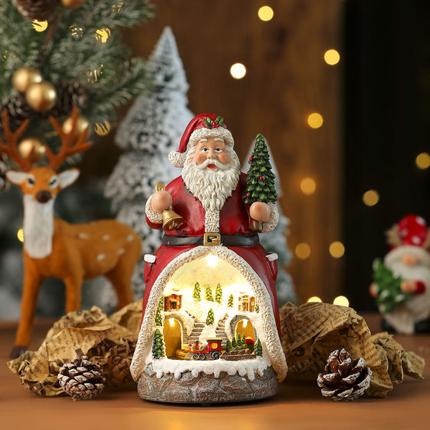 Santa Belly Train Rotating, Musical & Lit Christmas Decoration & Home Decor - The Write Stuff
