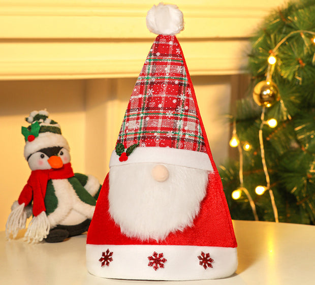 Christmas Hat with Plaid & Snowflake Design - The Write Stuff