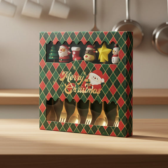 Merry Christmas 6 Pieces Set - Spoons and Forks