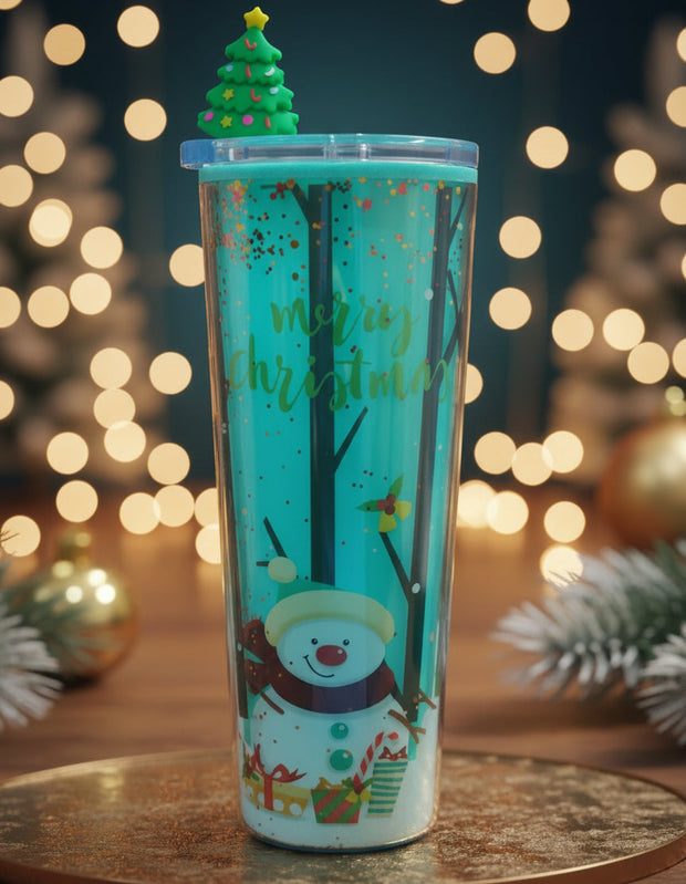 Snowman print festive sipper cup