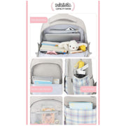 Pastel check Backpack 18inch with Batches