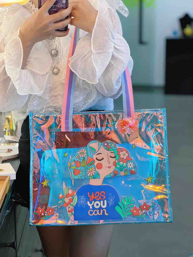 Vest Holographic Tote Bag -Mermaid/ Follow Your Dream/Yes you Can