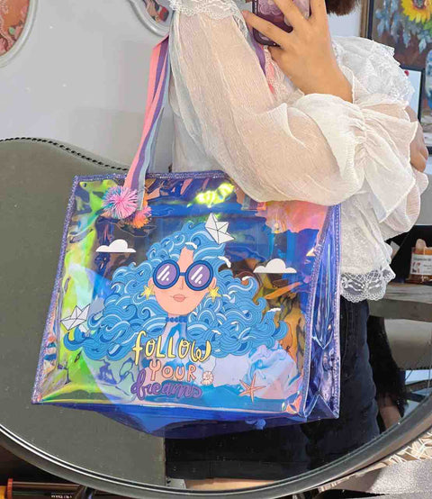 Vest Holographic Tote Bag -Mermaid/ Follow Your Dream/Yes you Can