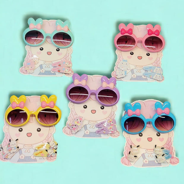 Kids Sunglasses With hair Clip Set