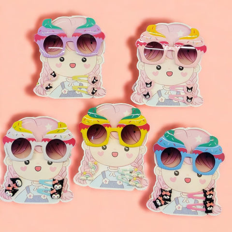 Kids Sunglasses With hair Clip Set