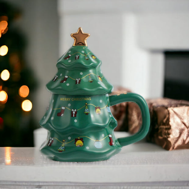 3D Christmas Tree Ceramic Mugs