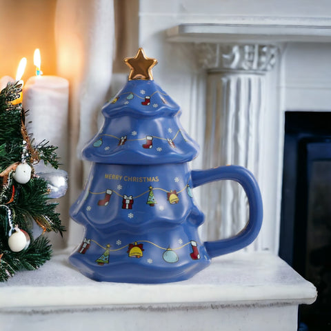 3D Christmas Tree Ceramic Mugs