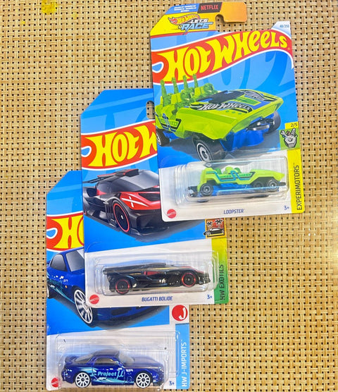 HOT Wheels Q-Case Bugatti Bolide (Set OF 3 Cars)