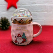 Santa Christmas Ceramic Mug with Bubble Lid