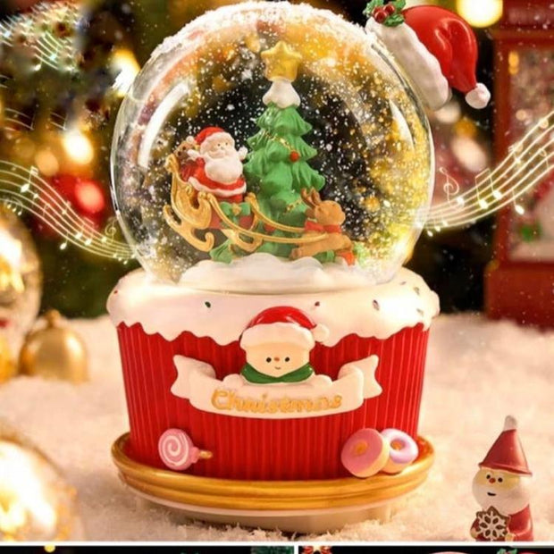 Christmas Santa Musical Rotating Snow Globe With LED Light - The Write Stuff