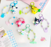 Wristlet Keychain - Cute Sanrio With Flower