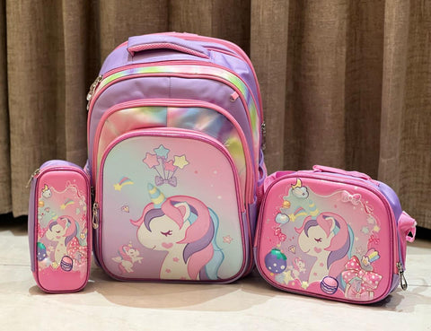 School  Bag Combos With Pencil Pouch and Lunch Bag-18 Inches