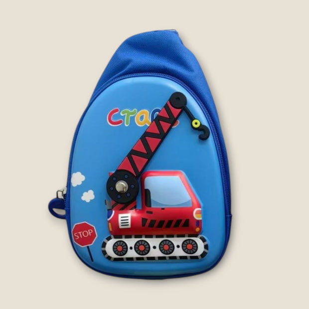 Construction vehicles Kids Chest Sling bag