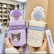 Kuromi & Cinnamoroll 2 in 1 Cap Water Bottle - 550ml