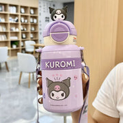 Kuromi & Cinnamoroll 2 in 1 Cap Water Bottle - 550ml