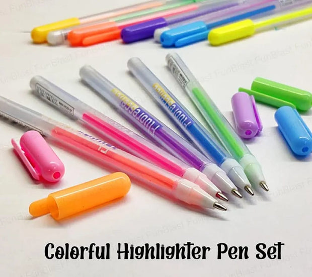 12 Colorful Fluore Scence Pastel Gel Pens - The Write Stuff