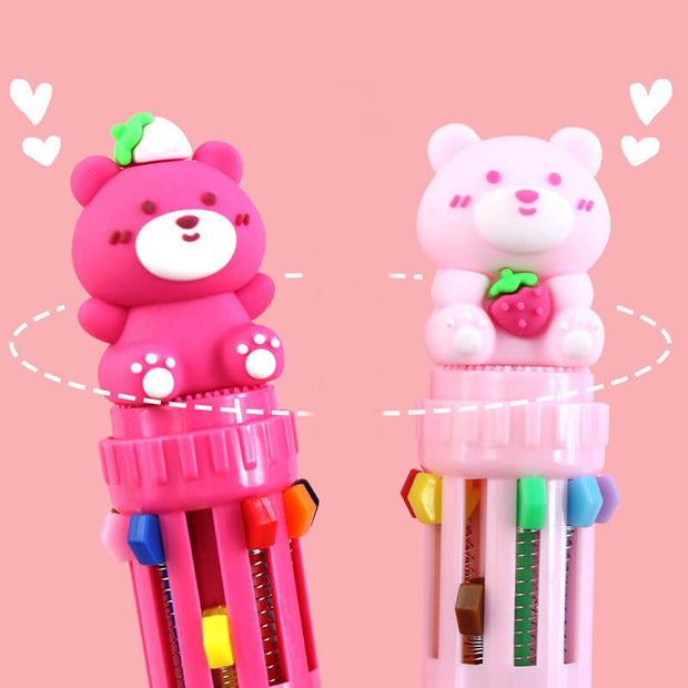 10 in 1 Strawberry Bear Pen Set - The Write Stuff