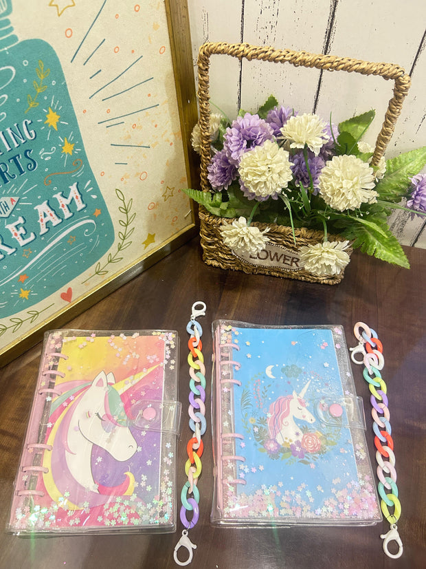 Water Diary With Chain - Unicorn