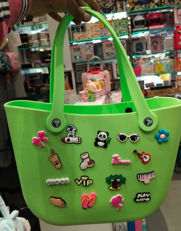 EVA Silicone Tote Bag with Pop-in Charms – Multiple Colors silicon tote bag - The Write Stuff