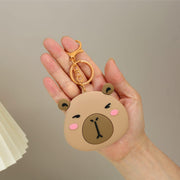 Kuromi And Capybara Mirror Keychain – Portable Pocket Makeup Mirror with Keyring Hook - The Write Stuff