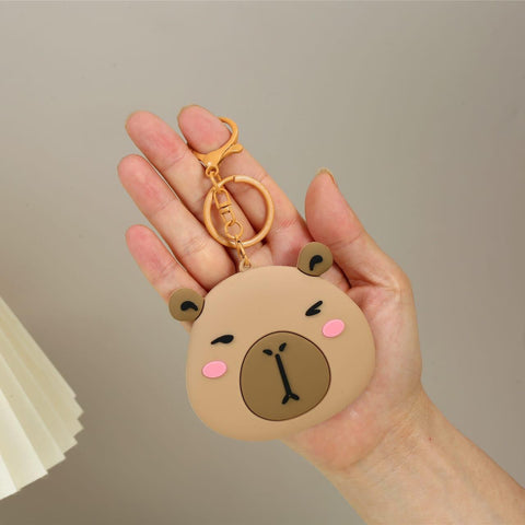 Kuromi And Capybara Mirror Keychain – Portable Pocket Makeup Mirror with Keyring Hook - The Write Stuff
