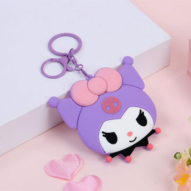 Kuromi And Capybara Mirror Keychain – Portable Pocket Makeup Mirror with Keyring Hook - The Write Stuff