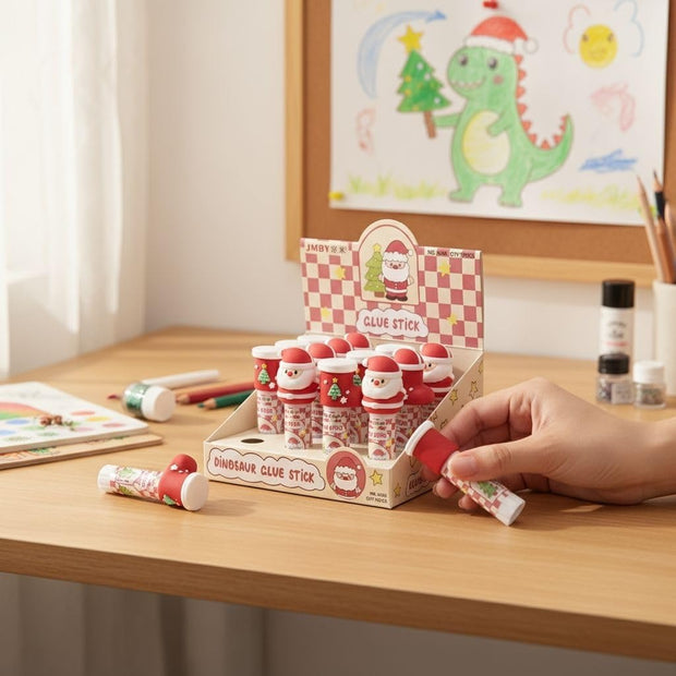Christmas Glue Stick – Santa & Reindeer | Cute Holiday Craft Glue for Kids & DIY Projects