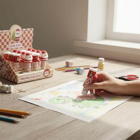 Christmas Glue Stick – Santa & Reindeer | Cute Holiday Craft Glue for Kids & DIY Projects