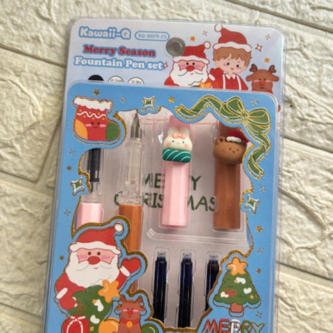 Christmas Fountain Pen Set – Red, Green & Blue | Festive Writing Pen Gift Set - The Write Stuff