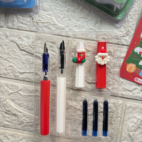 Christmas Fountain Pen Set – Red, Green & Blue | Festive Writing Pen Gift Set - The Write Stuff