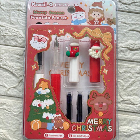 Christmas Fountain Pen Set – Red, Green & Blue | Festive Writing Pen Gift Set - The Write Stuff