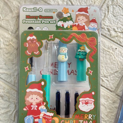 Christmas Fountain Pen Set – Red, Green & Blue | Festive Writing Pen Gift Set - The Write Stuff