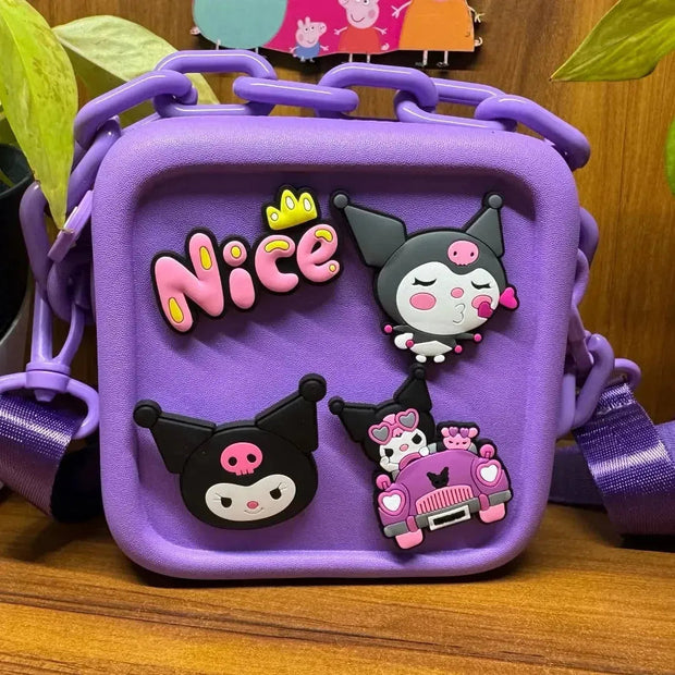 Barbie and Kuromi DIY Sling Bag | With Interchangeable Badges & Funky Chain Handle | Purse With Adjustable Belt - The Write Stuff