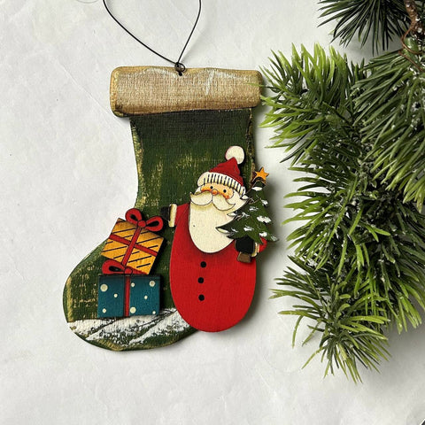 Santa & Snowman Xmas Decoration Socks - The Write Stuff