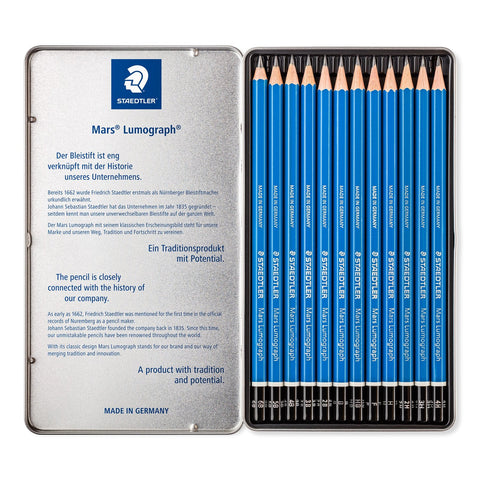 Staedtler Mars Lumograph Drawing Pencils – Set of 12 - The Write Stuff