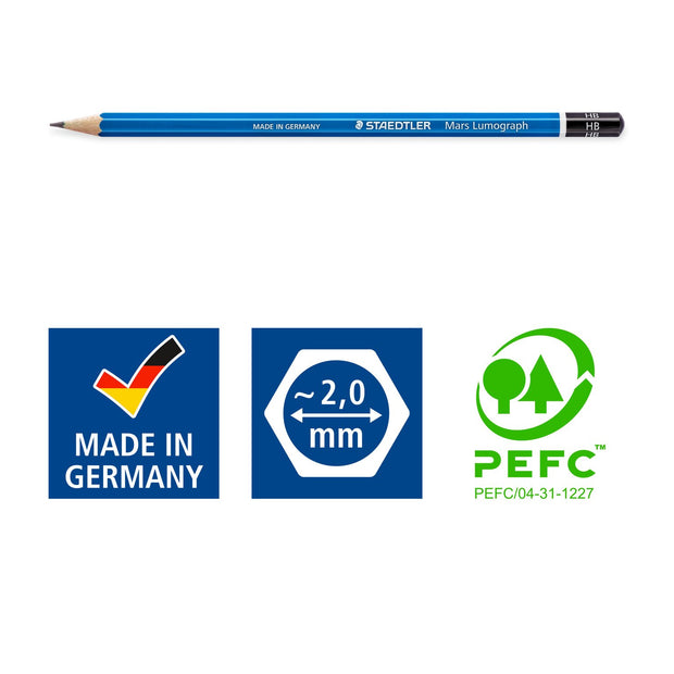 Staedtler Mars Lumograph Drawing Pencils – Set of 12