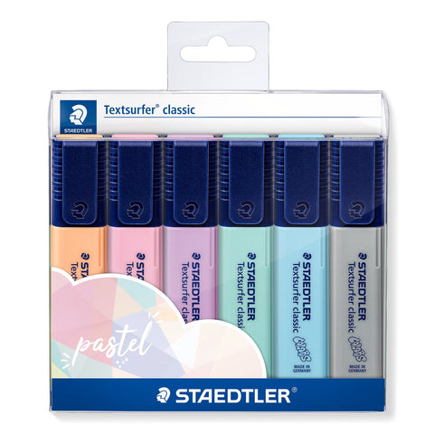 Staedtler Textsurfer Classic Pastel Highlighter Set – Pack of 6 - The Write Stuff