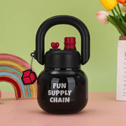 Fun Supply Chain kettle bell Water Bottle – Sipper Bottle with Handle & Charm - The Write Stuff