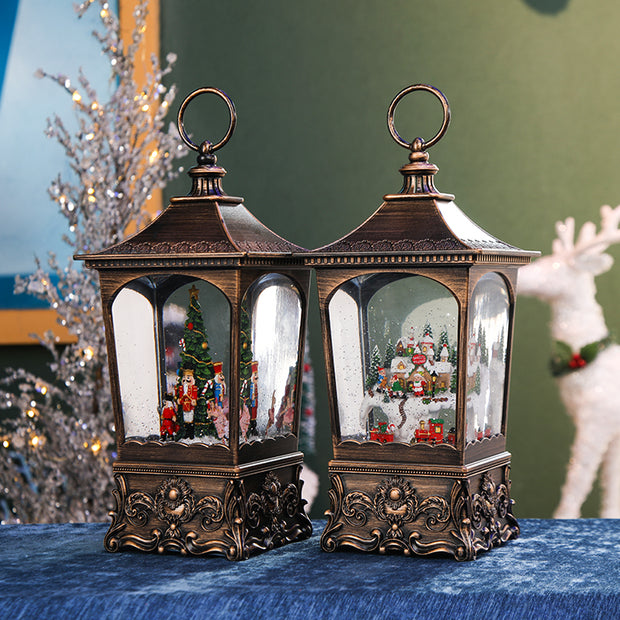 Christmas Lantern Inside Revolving Train with Light and Music