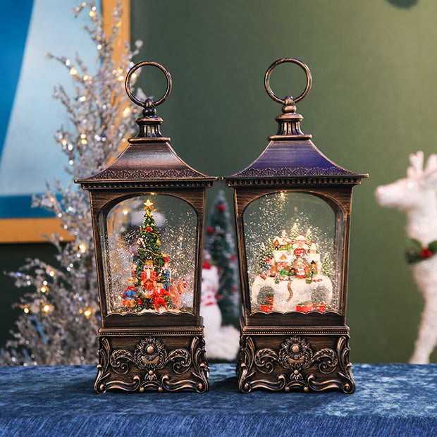 Christmas Lantern Inside Revolving Train with Light and Music